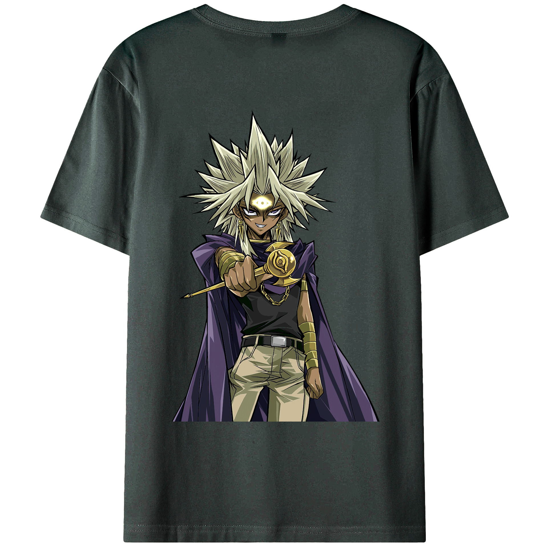 （画像用） 遊☆戯☆王 Yu-Gi-Oh! 綿100％ メンズ半袖Tシャツ（バックプリント） 通気性